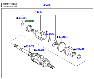 Toyota Aygo (2005-2014) Front drive shaft dust cover (LH)