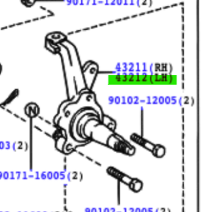 Toyota Hiace 1995-2011 Steering Knuckle with ABS L/H