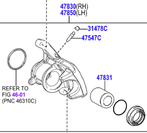 Toyota CH-R 2016-2023 Rear Brake Caliper R/H