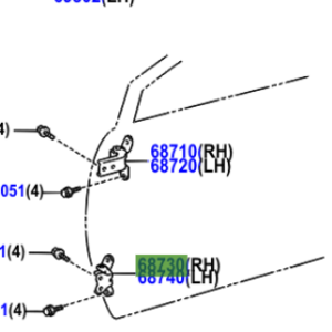 Toyota Corolla Front Lower door hinge (R/H side)