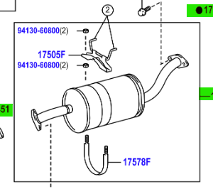 Toyota Dyna 150 2001-2021 Middle Exhaust Box and Gaskets