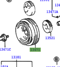 Toyota Regius/Touring Hiace 1997-2002 Pulley, Crankshaft