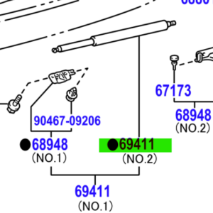 Toyota Land Cruiser 2009-2017 Tailgate Gas Strut
