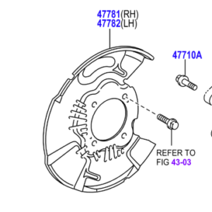 Toyota Hilux 2011-2015 Brake Disc Dust Shield L/H