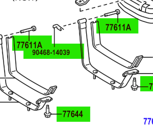 Toyota Hilux 2011-2015 Fuel Tank Straps fixings