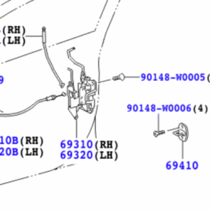 Toyota Aygo 2005-2014 Right Hand Door Catch