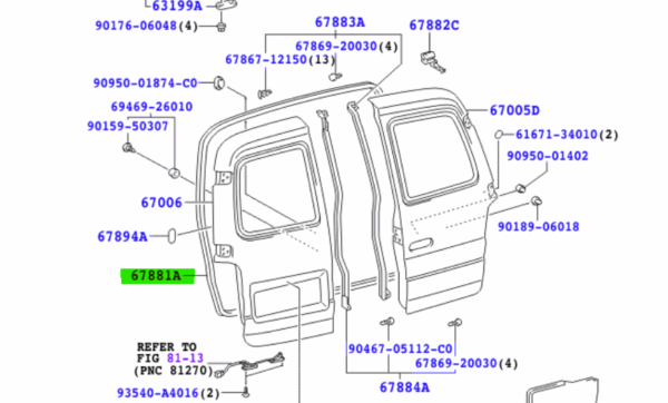 Toyota Hiace 1995-2011 Rear Double Door Weather Seal
