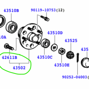 Toyota Hiace 1995-2011 Front Wheel Hub with ABS Ring