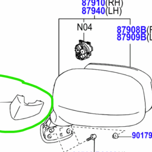 Toyota Verso 2004-2009 Mirror Trim Lower L/H