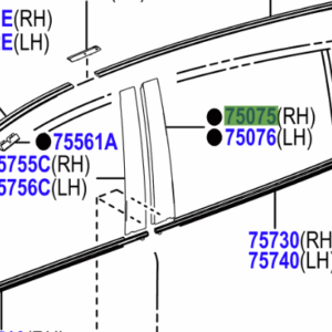 Toyota RAV4 2012-2019 Rear Door Outer Moulding R/H