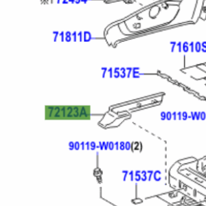 Toyota Verso 2009-2017 Seat Track Bracket Outer Front R/H
