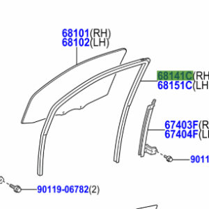 Toyota Aygo 2005-2014 Front Door Glass Run R/H