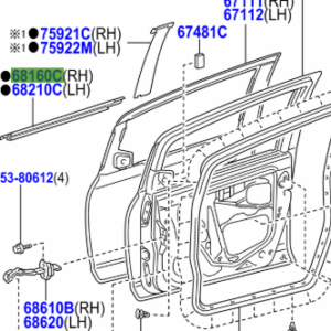 Toyota Yaris 2005-2011 Front Door Glass Weatherstrip Outer R/H