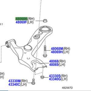 Toyota Auris/Hybrid 2007-2013 Nut For Front Suspension NO.2 R/H