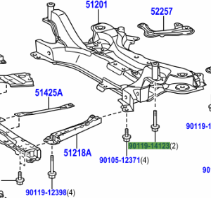 Toyota Auris 2007-2013 Bolt W/Washer