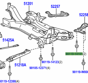 Toyota Auris 2007-2013 Bolt W/Washer