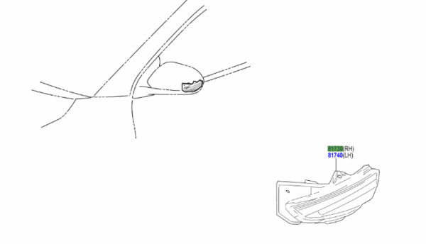 Toyota Yaris GR 2020-Present Side Turn Signal R/H