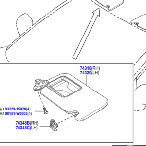 Toyota Yaris Cross 2021-Present Sun Visor L/H