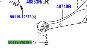 Toyota Avensis 2008-2018 Bolt W/Washer