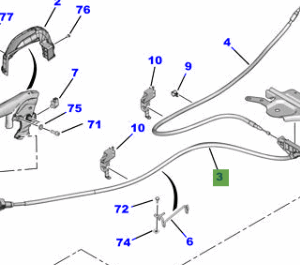 Toyota Proace 2013-2016 Secondary Brake Cable