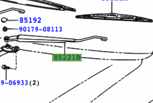 Toyota Corolla 2001-2007 Front Wiper Arm L/H