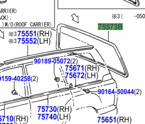 Toyota Land Cruiser 1998-2007 Back Window Moulding Outside