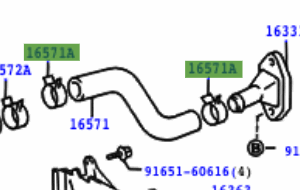 Toyota Corolla 1997-2001 Hose Clip