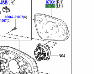 Toyota BZ4X (JPP) 2022-Present Mirror Outer L/H