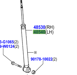 Toyota Yaris 2011-2014 Rear Shock Absorber Assy L/H or R/H
