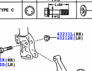 Toyota Yaris (JPP) 1999-2005 Steering Knuckle Bolt