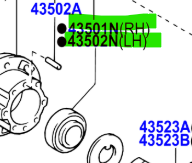 Toyota Land Cruiser 2007-Present Front Axle Hub Bearing R/H or L/H