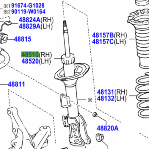 Toyota Yaris/Hybrid 2011-2014 Sock Absorber Assy R/H