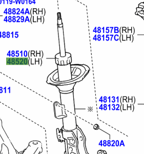Toyota Yaris/Hybrid 2011-2014 Sock Absorber Assy L/H
