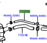 Toyota Yaris/Echo Verso 1999-2005 Fuel Hose For Breather Tube NO.1