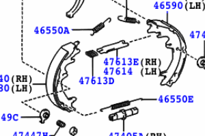 Toyota Regius/Touring Hiace 1997-2002 Parking Brake Shoe Assy R/H or L/H