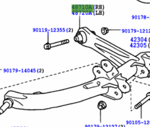 Toyota Celica 1999-2005 Rear Suspension Arm Assy L/H