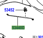 Toyota Aygo X 2022-Present Hood Support Assy