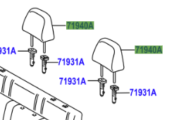 Toyota Hiace/Reguisace 2004-2013 Rear Seat Headrest Assy