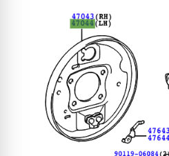 Toyota Yaris (JPP) 1999-2005 Rear Brake Backing Plate L/H