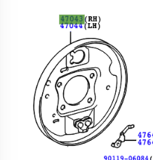 Toyota Yaris (JPP) 1999-2005 Rear Brake Backing Plate R/H