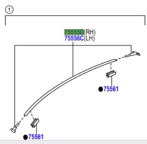 Toyota GT86 2012-2016 Roof Drip Side Finish Moulding R/H