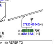 Toyota Land Cruiser 2007-Present Front Door Glass Weatherstrip Inner RH
