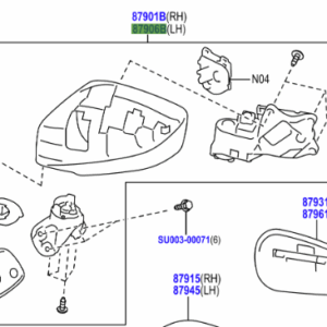 Toyota GT86 2012-2016 Outer Rear View Mirror R/H