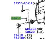 Toyota RAV4 2000-2005 Front Door Check Pin