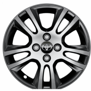 Toyota Aygo 2014- 5-Double spoke-Black-Machined Alloy Wheel 15"