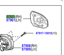 Toyota Prius 2022- Outer Mirror R/H