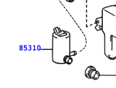 Toyota Hilux 1997-2005 Windshield Washer Motor and Pump Assy Large