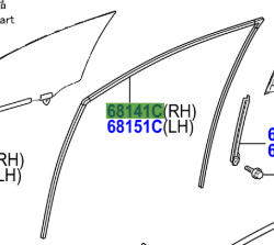 Toyota Auris/Hybrid 2012-2018 Front Door Glass Run R/H