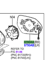 Toyota Corolla 2019- Outer Mirror W/Blind Spot R/H