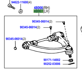 Toyota Lite/Townace Noah 1996-2007 Front Suspension Arm Upper L/H